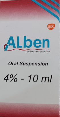 Alben Albendazole oral suspension 4% 10ml GSK