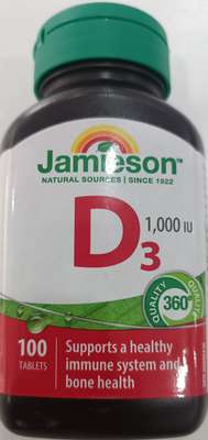 Jamieson D3 1000IU vitamin supplement