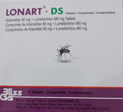 Lonart DS Artemether Lumefantrine 6 tablets