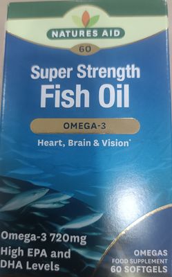Natures Aid Super Strength Fish Oil Omega-3 60 softgels