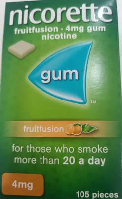 Nicorette fruitfusion 4mg nicotine gum 105 pieces