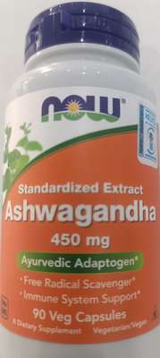 NOW ashwagandha 450mg adaptogen vegan capsules