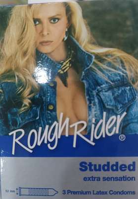Rough Rider studded extra sensation premium latex condoms 3s
