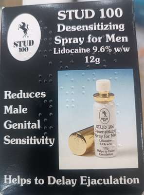 Stud 100 desensitizing spray for men lidocaine 9.6% 12g