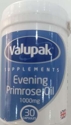 Valupak evening primrose oil 1000mg capsules
